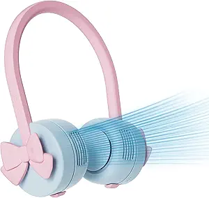 Blue Pink Children's Headphones / Neckband Fan