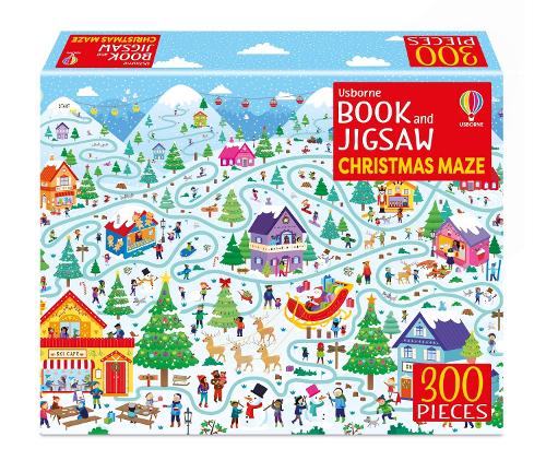 Usborne Book and 300 Piece Jigsaw Christmas Maze