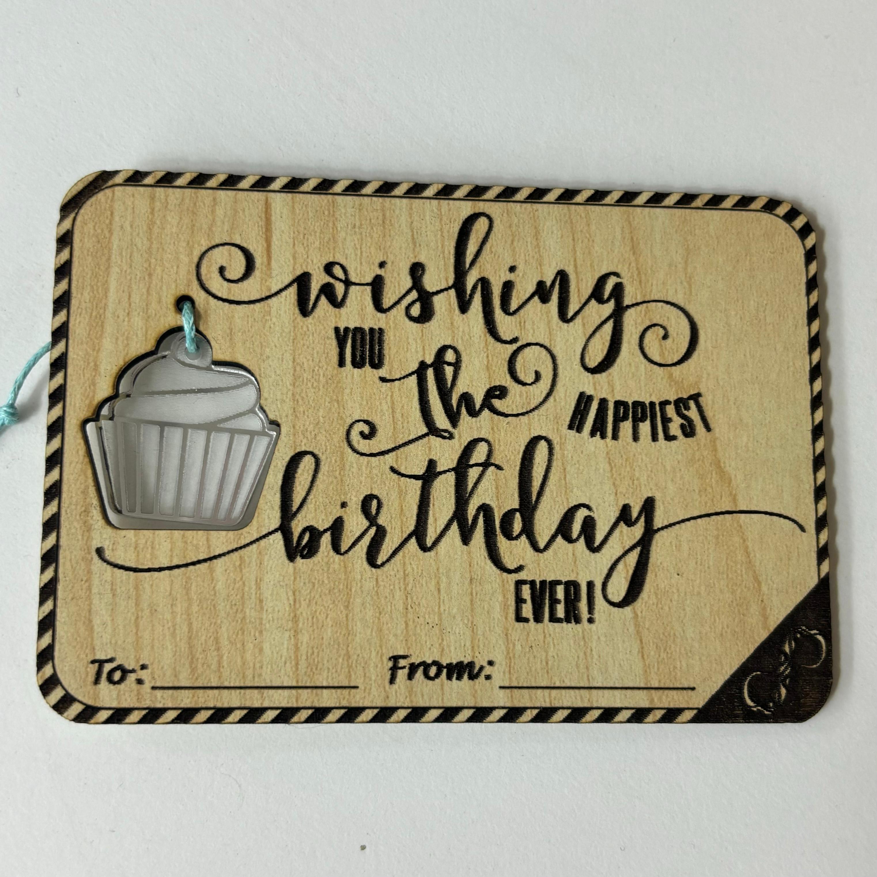 Wishing You a Happy Birthday Wooden Card
