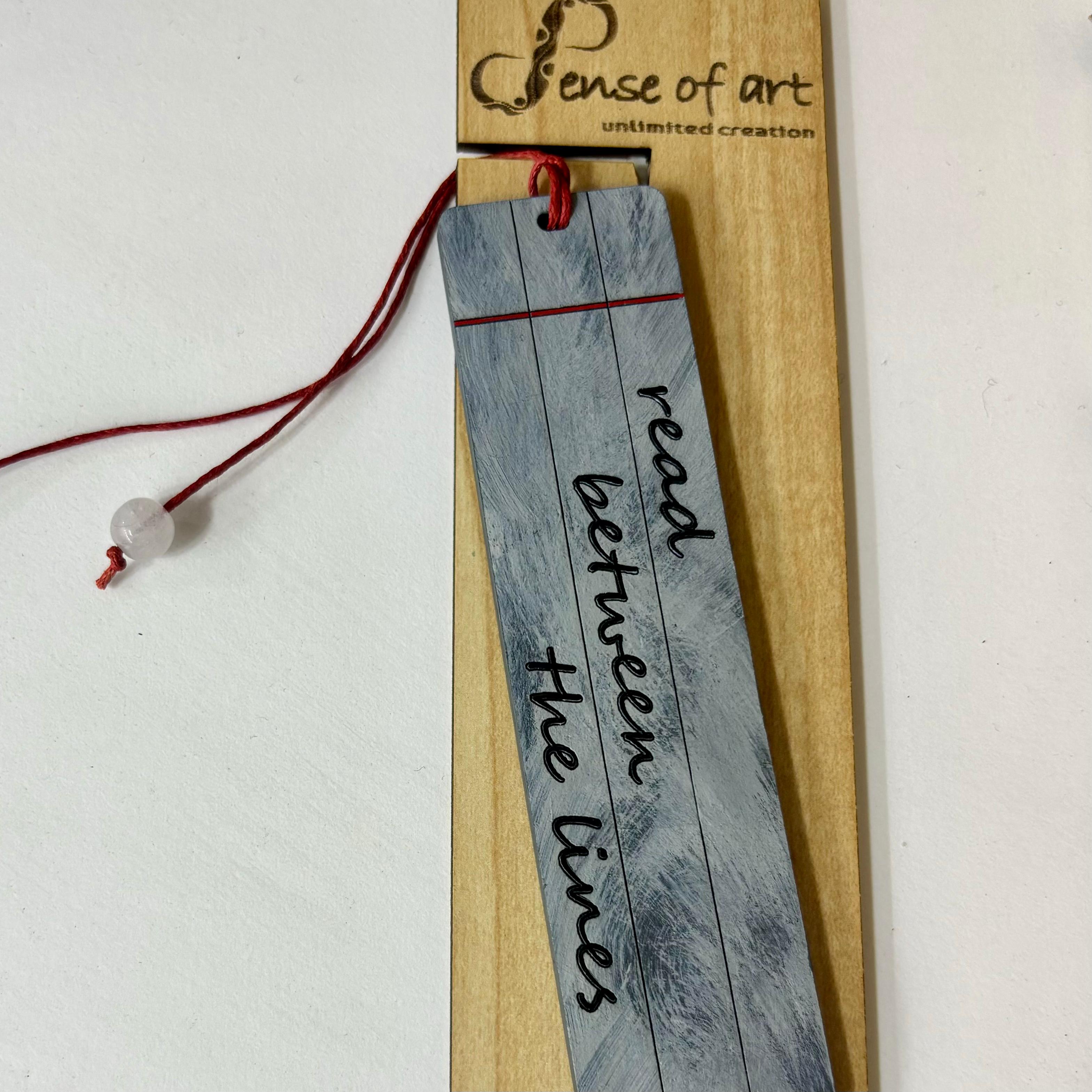 Read Between the Lines Wood Bookmark